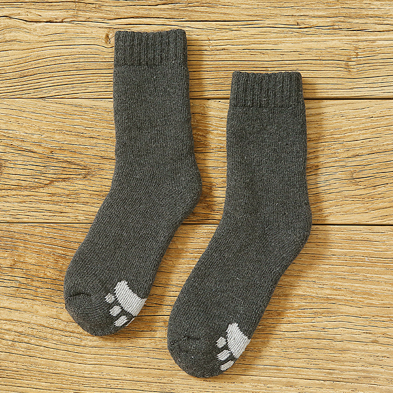 Thick Wool Socks Knitted Socks Winter Heating Solid Color Men Casual Warm Socks Wool Socks Wholesale